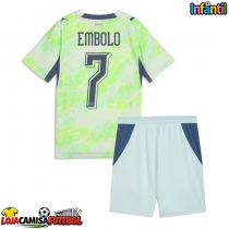 Camisa de Futebol Suíça Breel Embolo #7 Equipamento Secundário Infantil Mundo 2026 Manga Curta (+ Calças curtas)